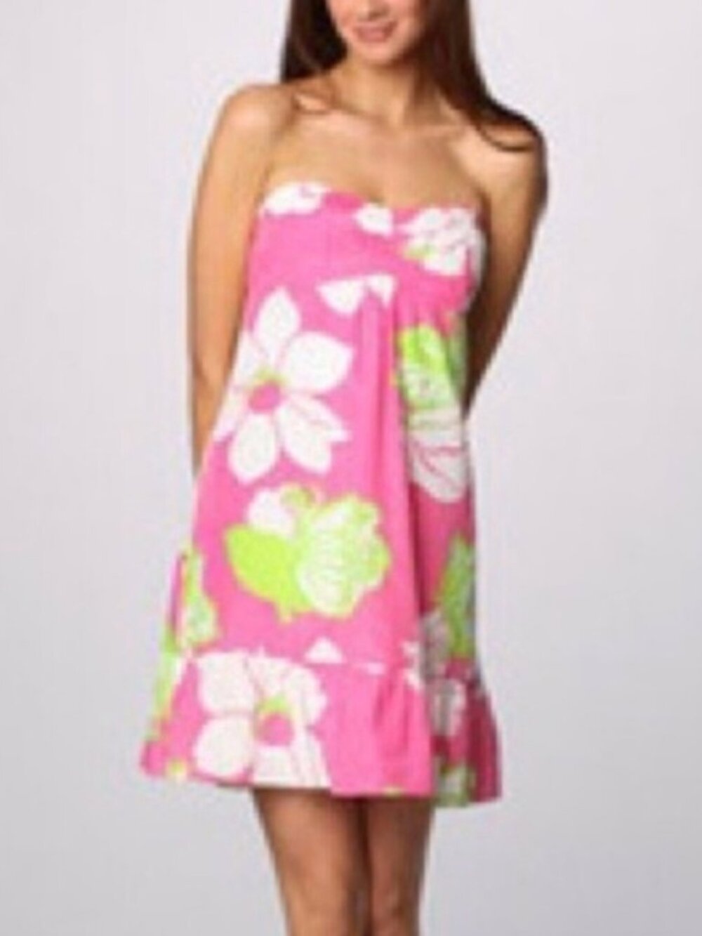 LILLY PULITZER | Blair Hotty Pink She’s A Piston Strapless Dress Size 0